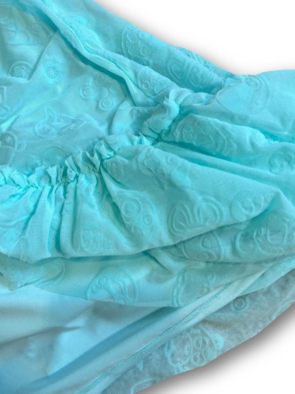 Blackmilk Nintendo Animal Crossing Mint Aqua V-Neck Sheer Sleeve Mini Dress - Picture 6 of 8